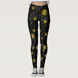 Leggings, zon, maan en Sterren Abstract ontwerp Leggings