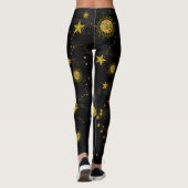 Leggings, zon, maan en Sterren Abstract ontwerp Leggings (Achterkant)