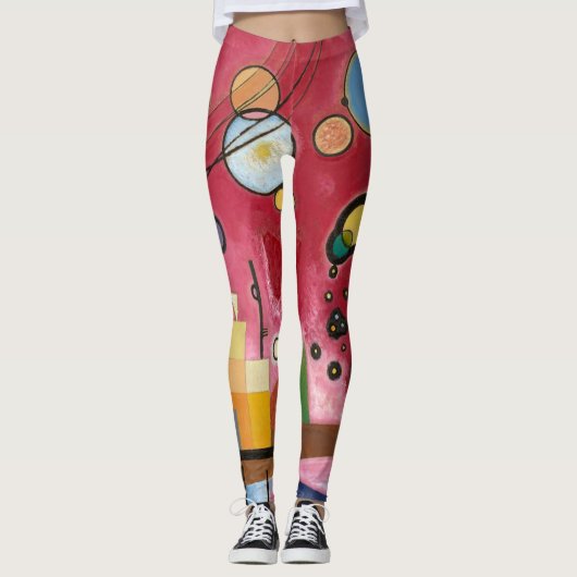LEGGINGS - "Zwaar rood" - Abstract kunstAfbeelding (Voorkant)