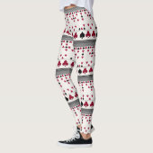 Leggings zwart en rood, mode patroon (Links)