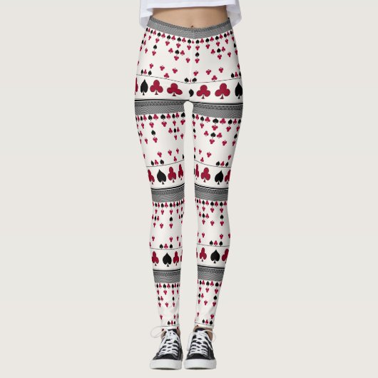 Leggings zwart en rood, mode patroon (Voorkant)