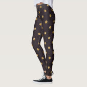 Leggings/zwart met Gold Polka Dots Leggings (Links)