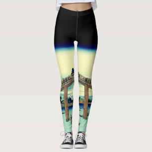 LEGGINGS ZWART MET JAPANSE WOODBLOCK PRINT