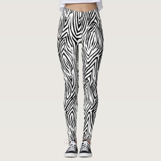 Leggings zwart/wit afdrukken vrouwen (Voorkant)