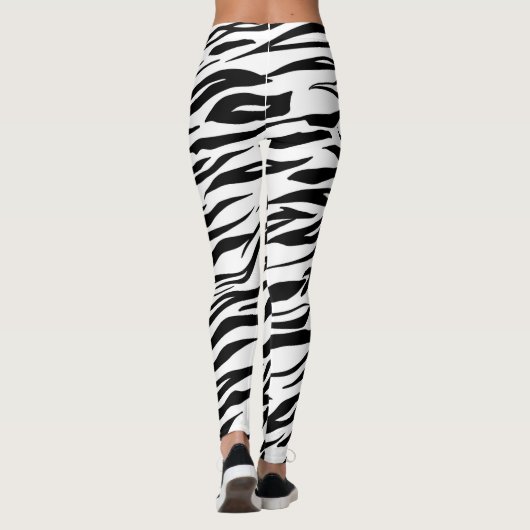 Leggings zwart/wit afdrukken vrouwen (Achterkant)