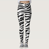 Leggings zwart/wit afdrukken vrouwen (Voorkant)
