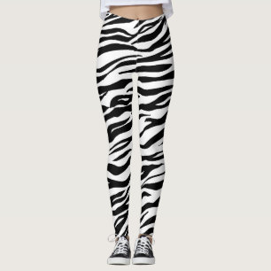 Leggings zwart/wit afdrukken vrouwen