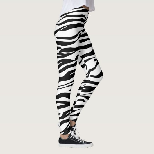 Leggings zwart/wit afdrukken vrouwen (Rechts)