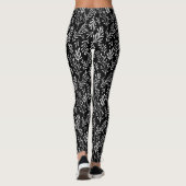 Leggings zwart wit blad voor vrouwen (Achterkant)