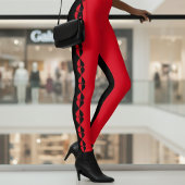 Leggings zwart-wit en rode koningin van harten in 