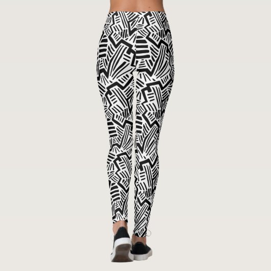 Leggings zwart-wit patroon (Achterkant)
