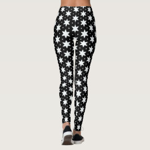 Leggings zwart-wit Star Pattern