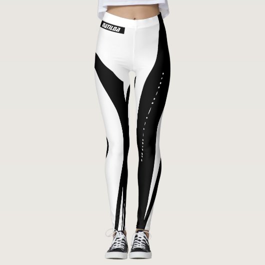 Leggings zwart-wit voor vrouwen (Voorkant)