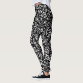 leggings zwarte en witte bloemen (Links)