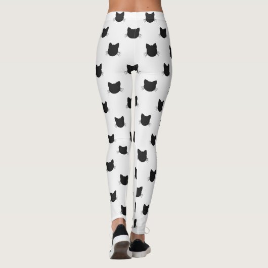 Leggings zwarte kattenpatroon (Achterkant)