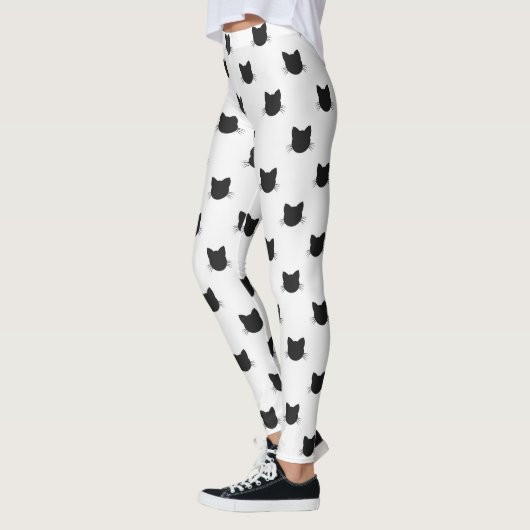 Leggings zwarte kattenpatroon (Links)