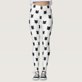 Leggings zwarte kattenpatroon