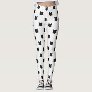 Leggings zwarte kattenpatroon