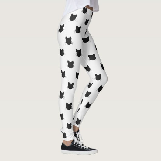 Leggings zwarte kattenpatroon (Rechts)