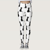 Leggings zwarte kattenpatroon (Voorkant)