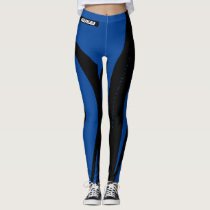 Leggings zwarte koninklijk blauw