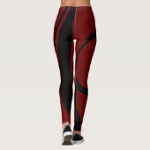 Leggings zwarte maroon Red voor vrouwen (Achterkant)