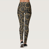 Leggins voor zwart en Gold-klok Leggings (Achterkant)
