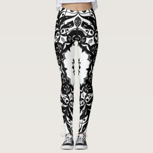 Leggins voor zwarte en witte ornementen leggings