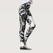 Leggins voor zwarte en witte ornementen leggings (Rechts)