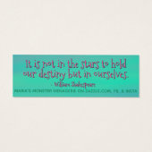 Leggs w/quote, happiness card mini visitekaartjes (Achterkant)