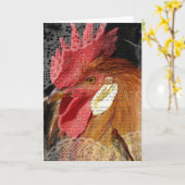 Leghorens en kant kaart (Gele Bloem)