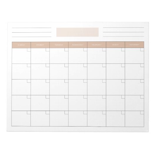 Legiant, zwart-wit, maandroosterpaneel notitieblok (Voorkant)