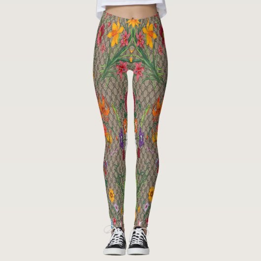 Legings Floral Tropical Fashion design Leggings (Voorkant)