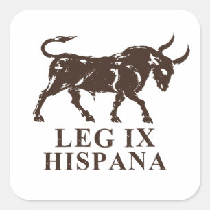 Legio IX Hispana Stier in Oude Pigment Vierkante Sticker