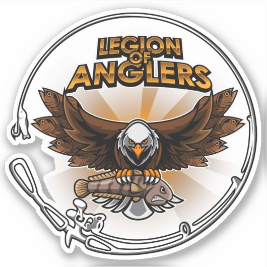 Legioen van Anglers Gouden Vinyl Decal Sticker (Voorkant)
