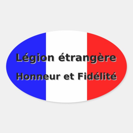 Legion etrangere - Honneur et Fidelite Ovale Sticker (Voorkant)