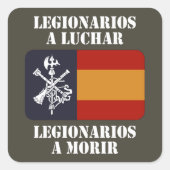 Legionarios a luchar 2 vierkante sticker (Voorkant)