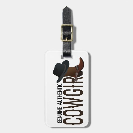 Legitieme Authentic COWGIRL Boot & Pet Bagagelabel (Voorkant verticaal)