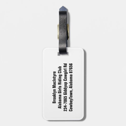 Legitieme Authentic COWGIRL Boot & Pet Bagagelabel (Achterkant verticaal)