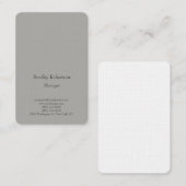 Legitieme trendy simpele minimalistische grijs visitekaartje (Voorkant / Achterkant)