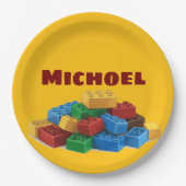 Lego upsherin-bord papieren bordje (Voorkant)