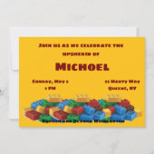 Lego upsherin-uitnodiging kaart (Voorkant)