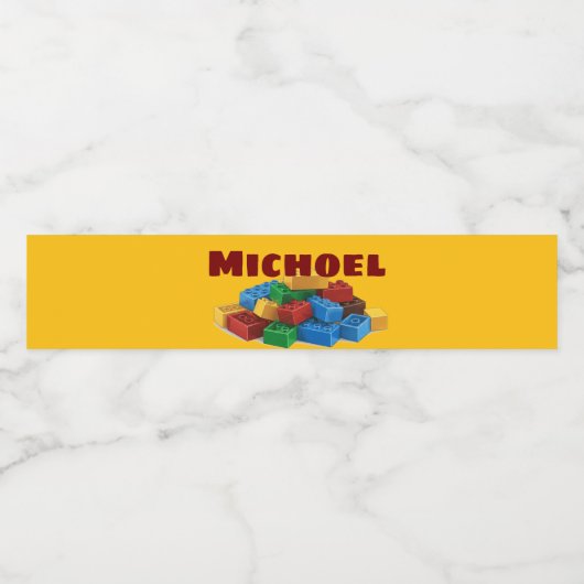 Lego upsherin waterflesetiket waterfles etiket (Enkel label)