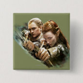 LEGOLAS GREENLEAF™ en TAURIEL™ Graphic Vierkante Button 5,1 Cm (Voorkant)