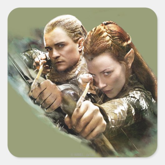 LEGOLAS GREENLEAF™ en TAURIEL™ Graphic Vierkante Sticker (Voorkant)
