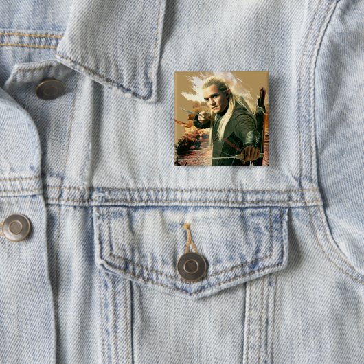 LEGOLAS GREENLEAF™ Graphic 2 Vierkante Button 5,1 Cm (In situ)