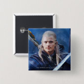 LEGOLAS GREENLEAF™ in blauw Vierkante Button 5,1 Cm (Voorkant /achterkant)