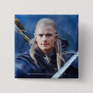 LEGOLAS GREENLEAF™ in blauw Vierkante Button 5,1 Cm