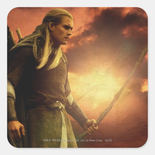LEGOLAS GREENLEAF™ met Boog Vierkante Sticker (Voorkant)