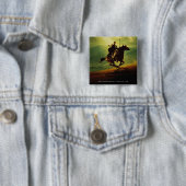 LEGOLAS GREENLEAF™ op paard Vierkante Button 5,1 Cm (In situ)